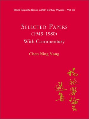 cover image of Selected Papers (1945-1980) of Chen Ning Yang (With Commentary)